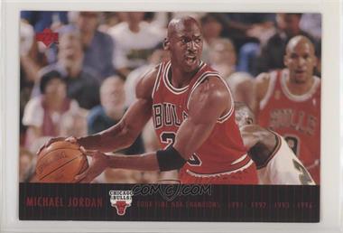 1997 Upper Deck - UD Authenticated Michael Jordan Jumbo #MJ1 - Michael Jordan (Four-Time NBA Champions) [EX to NM]