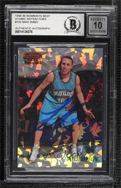1998-99 Bowman's Best - [Base] - Atomic Refractor #102 - Mike Bibby /100 [BAS BGS Authentic]