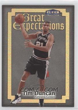 1998-99 Fleer Tradition - Great Expectations #4 GE - Tim Duncan