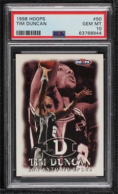 1998-99 NBA Hoops - [Base] #50 - Tim Duncan [PSA 10 GEM MT]