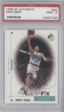 1998-99 SP Authentic - [Base] #92 - Rookie F/X - Mike Bibby /3500 [PSA 9 MINT]