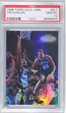 1998-99 Topps - Gold Label #GL7 - Tim Duncan [PSA 10 GEM MT]