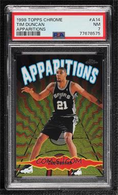 1998-99 Topps Chrome - Apparitions #A14 - Tim Duncan [PSA 7 NM]