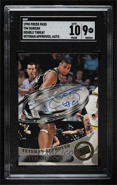 1998 Press Pass Double Threat - Veteran Approved #_TIDU - Tim Duncan [SGC 9 MINT]