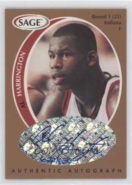 1998 SAGE - Authentic Autograph - Bronze #A18 - Al Harrington /650