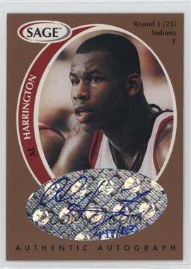 1998 SAGE - Authentic Autograph - Bronze #A18 - Al Harrington /650