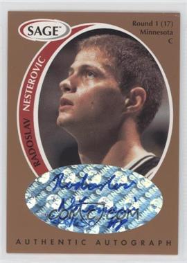 1998 SAGE - Authentic Autograph - Bronze #A36 - Rasho Nesterovic /650