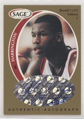 1998 SAGE - Authentic Autograph - Gold #A18 - Al Harrington /200