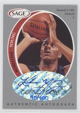 1998 SAGE - Authentic Autograph - Silver #A50 - Korleone Young /400