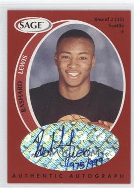 1998 SAGE - Authentic Autograph #A23 - Rashard Lewis /999