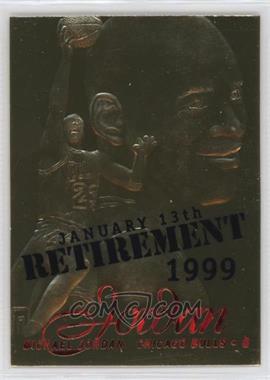 1999-00 23KT Gold Card Fleer Reprints - 1996-97 Flair Showcase #_MIJO.3 - Michael Jordan (Red Foil, Retirement Overstrike) /9923