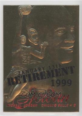 1999-00 23KT Gold Card Fleer Reprints - 1996-97 Flair Showcase #_MIJO.3 - Michael Jordan (Red Foil, Retirement Overstrike) /9923