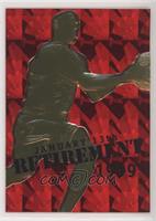 Michael Jordan (Red Foil Background, Retirement Overstrike) #/9,923