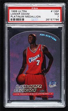 1999-00 Fleer Ultra - [Base] - Platinum Medallion Edition #135P - Lamar Odom /25 [PSA 7 NM]