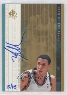 1999-00 SP Authentic - Sign of the Times - Gold #MB - Mike Bibby /25