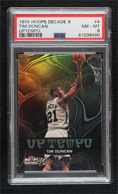 1999-00 Skybox NBA Hoops Decade - Up Tempo #4UT - Tim Duncan [PSA 8 NM‑MT]