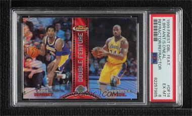 1999-00 Topps Finest - Double Feature - Dual Refractor #DF14 - Kobe Bryant, Shaquille O'Neal [PSA 6 EX‑MT]
