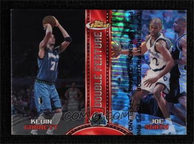 1999-00 Topps Finest - Double Feature - Refractor Right #DF6 - Kevin Garnett, Joe Smith