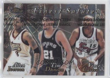 1999-00 Topps Finest - Finest Salute #FS1 - Allen Iverson, Tim Duncan, Vince Carter