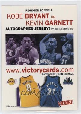 1999-00 Upper Deck Ultimate Victory - Auto Jersey Sweepstake Expired Entry #KBKG - Kobe Bryant, Kevin Garnett