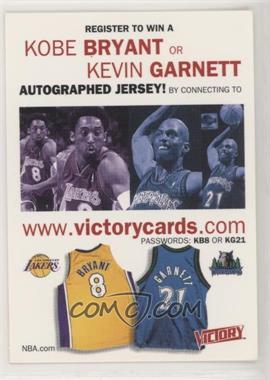 1999-00 Upper Deck Ultimate Victory - Auto Jersey Sweepstake Expired Entry #KBKG - Kobe Bryant, Kevin Garnett