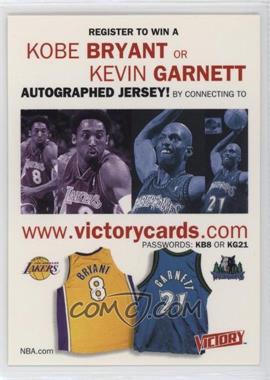 1999-00 Upper Deck Ultimate Victory - Auto Jersey Sweepstake Expired Entry #KBKG - Kobe Bryant, Kevin Garnett