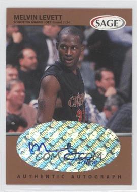 1999 Sage - Autographs - Bronze #A31 - Melvin Levett /650