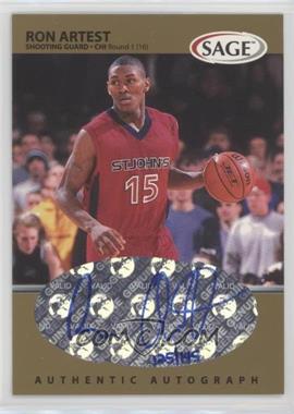 1999 Sage - Autographs - Gold #A1 - Ron Artest /145