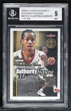 2000-01 Fleer Authority - Authority Figure - 1 of 499 #10 AF - Allen Iverson, Speedy Claxton /499 [BGS 9 MINT]