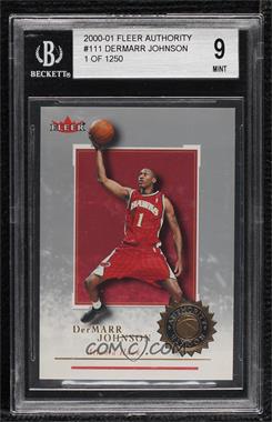 2000-01 Fleer Authority - [Base] - 1 of 1250 #111 - Rookies - DerMarr Johnson /1250 [BGS 9 MINT]