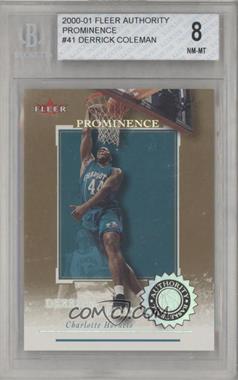 2000-01 Fleer Authority - [Base] - Prominence 75/25 #41 - Derrick Coleman /75 [BGS 8 NM‑MT]