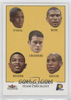 2000-01 Fleer Tradition - [Base] #298 - Team Checklist - Indiana Pacers