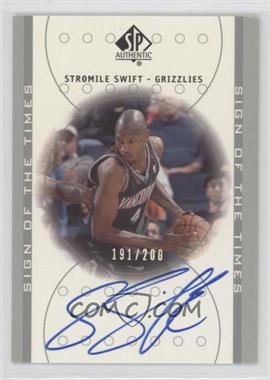 2000-01 SP Authentic - Sign of the Times - Platinum #SS - Stromile Swift /200