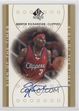 2000-01 SP Authentic - Sign of the Times #QR - Quentin Richardson