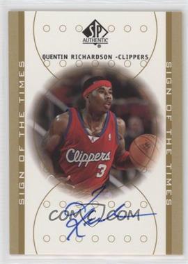 2000-01 SP Authentic - Sign of the Times #QR - Quentin Richardson