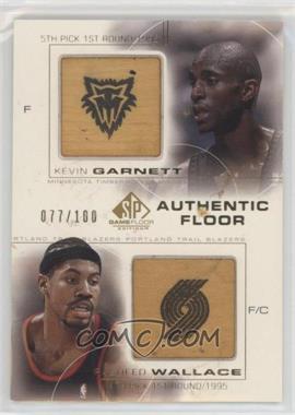 2000-01 SP Game Floor Edition - Authentic Floor Combos - Gold #C30 - Kevin Garnett, Rasheed Wallace /100 [EX to NM]