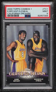 2000-01 Topps - Series 1 Combos #TC1 - Kobe Bryant, Shaquille O'Neal [PSA 9 MINT]