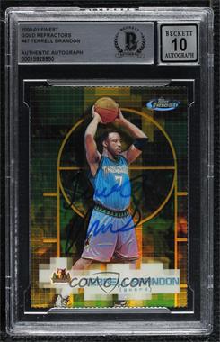 2000-01 Topps Finest - [Base] - Gold Refractor #47 - Terrell Brandon /100 [BAS BGS Authentic]