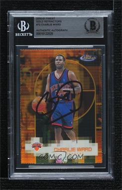 2000-01 Topps Finest - [Base] - Gold Refractor #72 - Charlie Ward /100 [BAS BGS Authentic]