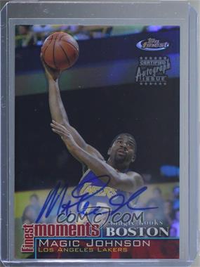 2000-01 Topps Finest - Finest Moments - Refractor Autographs [Autographed] #FM-MJ - Magic Johnson [Noted]