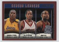 Shaquille O'Neal, Allen Iverson, Grant Hill [EX to NM]