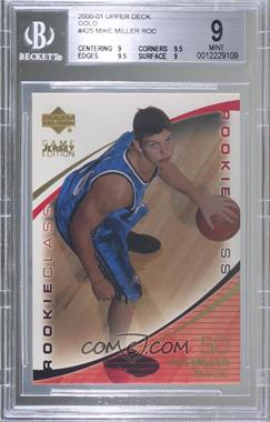 2000-01 Upper Deck - [Base] - Gold UD Exclusives #425 - Game Jersey Edition - Mike Miller /25 [BGS 9 MINT]