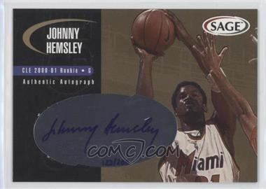 2000 Sage - Authentic Autograph - Gold #A22 - Johnny Hemsley /200