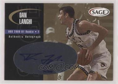 2000 Sage - Authentic Autograph - Gold #A29 - Dan Langhi /200