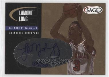 2000 Sage - Authentic Autograph - Gold #A30 - Lamont Long /200