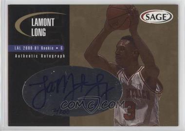 2000 Sage - Authentic Autograph - Gold #A30 - Lamont Long /200