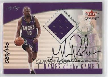 2001-02 Fleer Genuine - Names of the Game Jerseys - Autographs #_GLRO - Glenn Robinson /100