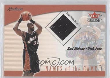 2001-02 Fleer Genuine - Names of the Game Jerseys #_KAMA - Karl Malone