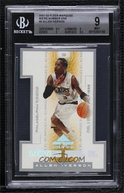 2001-02 Fleer Marquee - We're No. 1 #5 WO - Allen Iverson [BGS 9 MINT]