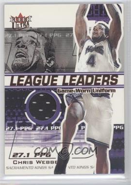2001-02 Fleer Ultra - League Leaders - Game-Worn Uniform #_CHWE - Chris Webber /450